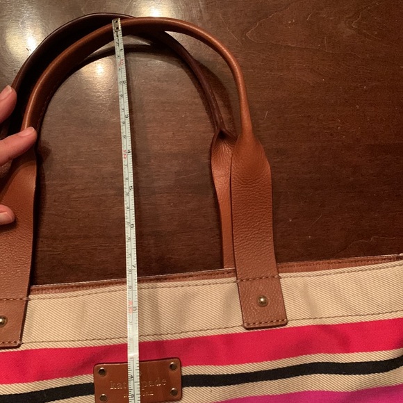 Excellent Condition Kate Spade canvas striped tote - Picture 5 of 5